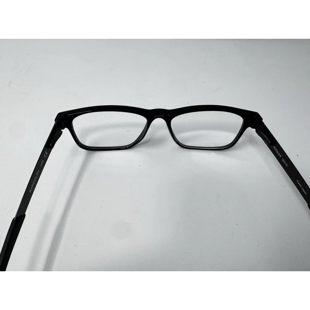 Randolph Keesler Eyeglass Frames Black Rectangle Japan 55-15-145